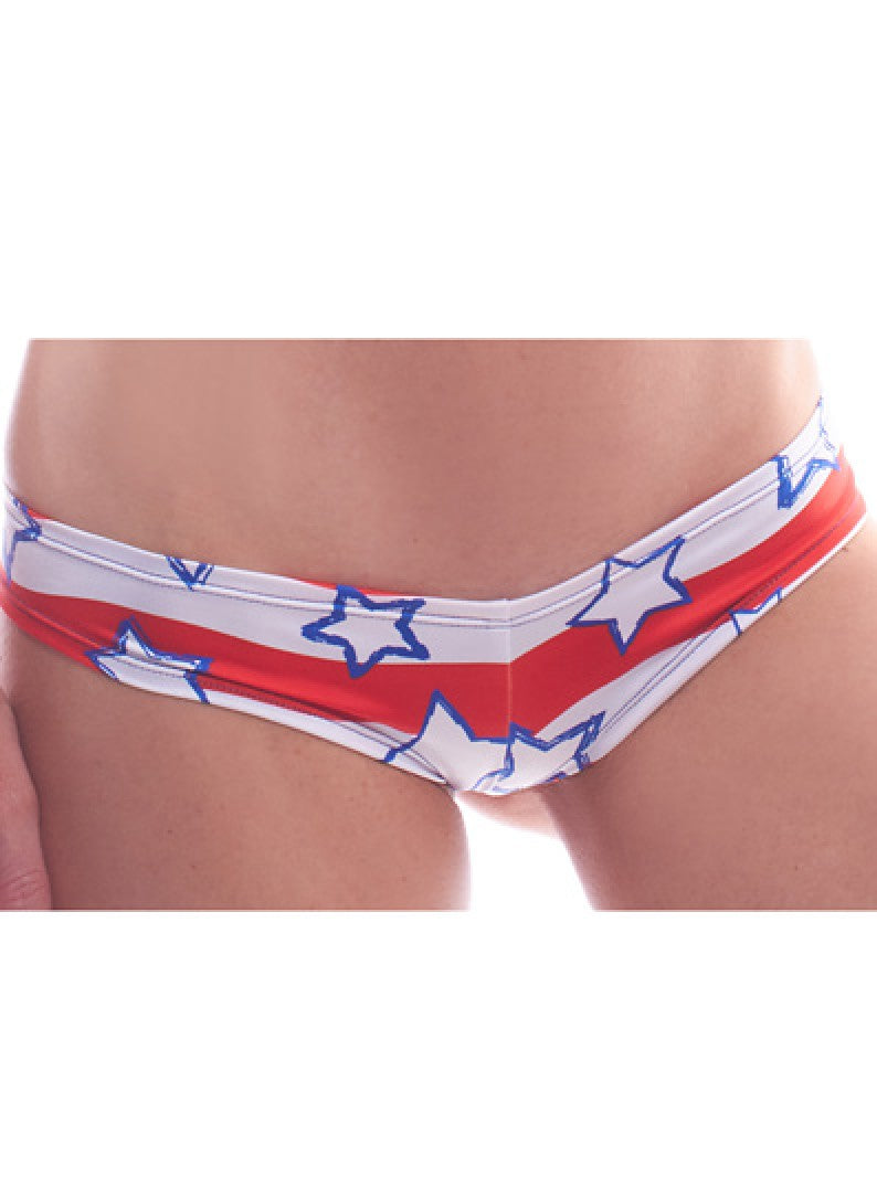 Patriotic Waves of Great Scrunch Micro Short Bikini Bottom